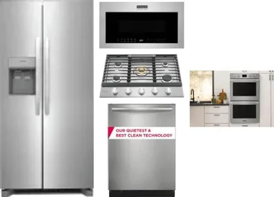 5 Piece Package Includes Refrigerator, Cooktop, Wall Oven, Microwave And Dishwasher