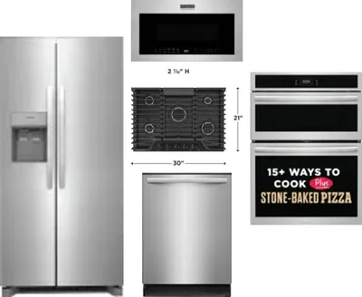 5 Piece Package Includes Refrigerator, Cooktop, Wall Oven, Microwave And Dishwasher