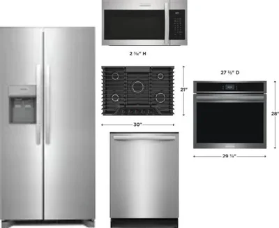 5 Piece Package Includes Refrigerator, Cooktop, Wall Oven, Microwave And Dishwasher