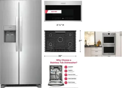 5 Piece Package Includes Refrigerator, Cooktop, Wall Oven, Microwave And Dishwasher