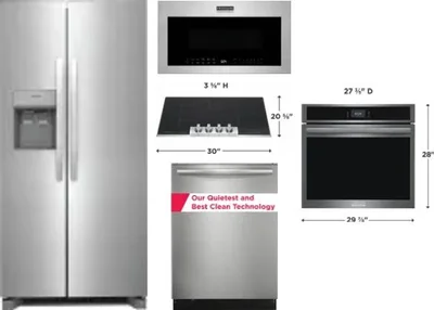 5 Piece Package Includes Refrigerator, Cooktop, Wall Oven, Microwave And Dishwasher