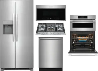 5 Piece Package Includes Refrigerator, Cooktop, Wall Oven, Microwave And Dishwasher