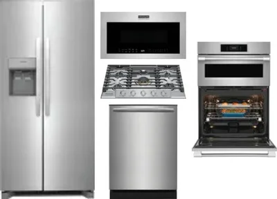 5 Piece Package Includes Refrigerator, Cooktop, Wall Oven, Microwave And Dishwasher