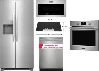 5 Piece Package Includes Refrigerator, Cooktop, Wall Oven, Microwave And Dishwasher