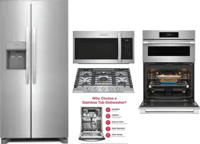 5 Piece Package Includes Refrigerator, Cooktop, Wall Oven, Microwave And Dishwasher