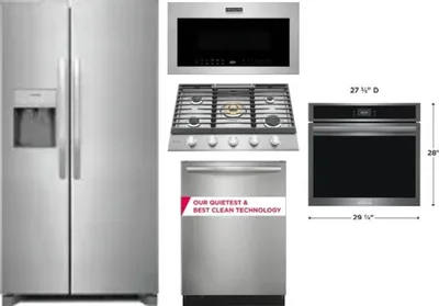 5 Piece Package Includes Refrigerator, Cooktop, Wall Oven, Microwave And Dishwasher