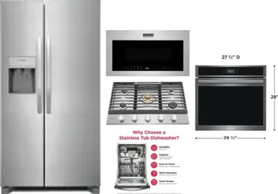 5 Piece Package Includes Refrigerator, Cooktop, Wall Oven, Microwave And Dishwasher