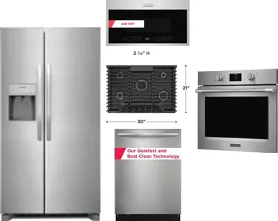5 Piece Package Includes Refrigerator, Cooktop, Wall Oven, Microwave And Dishwasher