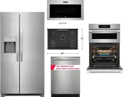 5 Piece Package Includes Refrigerator, Cooktop, Wall Oven, Microwave And Dishwasher