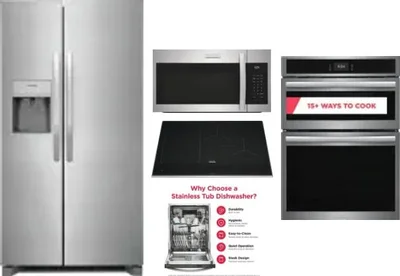 5 Piece Package Includes Refrigerator, Cooktop, Wall Oven, Microwave And Dishwasher