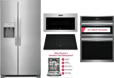 5 Piece Package Includes Refrigerator, Cooktop, Wall Oven, Microwave And Dishwasher
