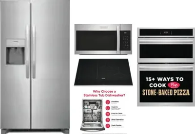 5 Piece Package Includes Refrigerator, Cooktop, Wall Oven, Microwave And Dishwasher