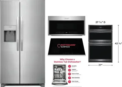 5 Piece Package Includes Refrigerator, Cooktop, Wall Oven, Microwave And Dishwasher