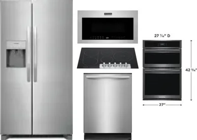 5 Piece Package Includes Refrigerator, Cooktop, Wall Oven, Microwave And Dishwasher