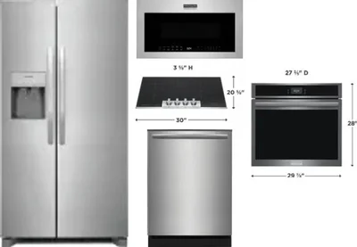5 Piece Package Includes Refrigerator, Cooktop, Wall Oven, Microwave And Dishwasher