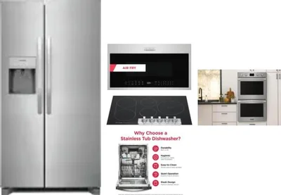 5 Piece Package Includes Refrigerator, Cooktop, Wall Oven, Microwave And Dishwasher