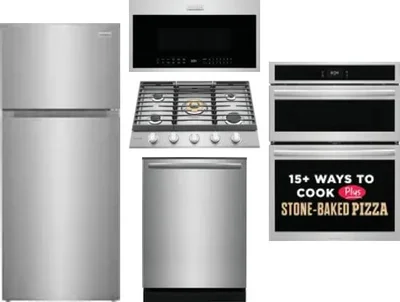 5 Piece Package Includes Refrigerator, Cooktop, Wall Oven, Microwave And Dishwasher