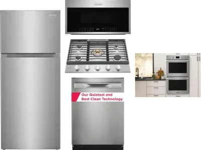 5 Piece Package Includes Refrigerator, Cooktop, Wall Oven, Microwave And Dishwasher