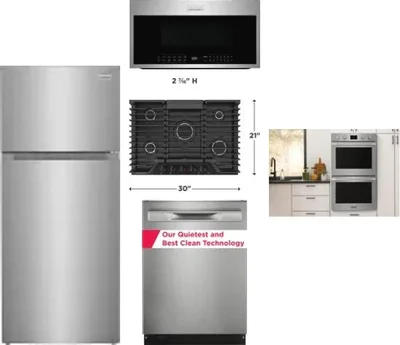 5 Piece Package Includes Refrigerator, Cooktop, Wall Oven, Microwave And Dishwasher