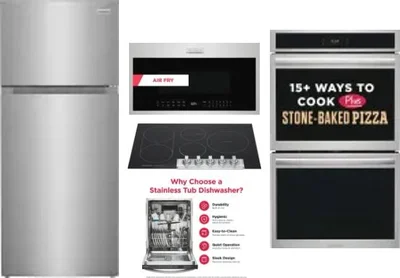 5 Piece Package Includes Refrigerator, Cooktop, Wall Oven, Microwave And Dishwasher