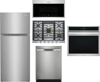 5 Piece Package Includes Refrigerator, Cooktop, Wall Oven, Microwave And Dishwasher