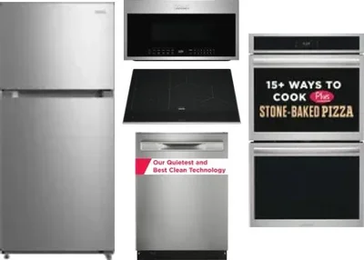 5 Piece Package Includes Refrigerator, Cooktop, Wall Oven, Microwave And Dishwasher