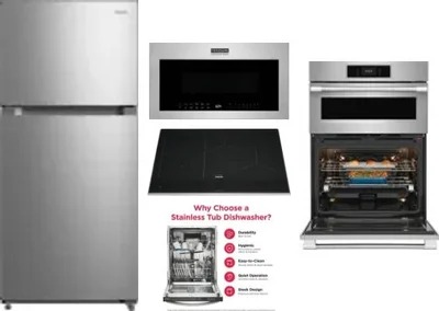 5 Piece Package Includes Refrigerator, Cooktop, Wall Oven, Microwave And Dishwasher