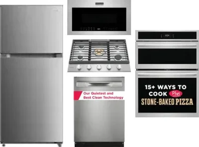 5 Piece Package Includes Refrigerator, Cooktop, Wall Oven, Microwave And Dishwasher