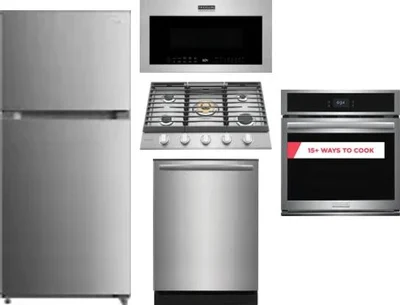 5 Piece Package Includes Refrigerator, Cooktop, Wall Oven, Microwave And Dishwasher