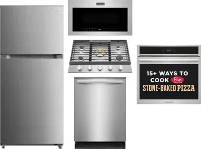 5 Piece Package Includes Refrigerator, Cooktop, Wall Oven, Microwave And Dishwasher