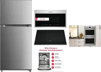 5 Piece Package Includes Refrigerator, Cooktop, Wall Oven, Microwave And Dishwasher