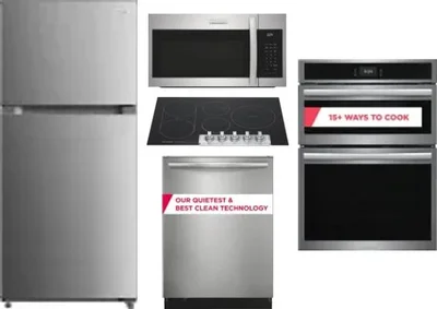 5 Piece Package Includes Refrigerator, Cooktop, Wall Oven, Microwave And Dishwasher