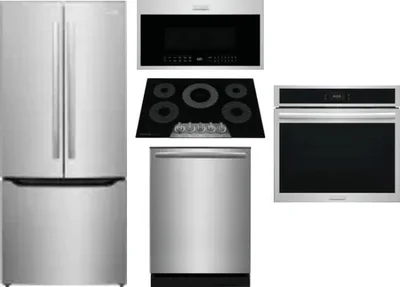 5 Piece Package Includes Refrigerator, Cooktop, Wall Oven, Microwave And Dishwasher