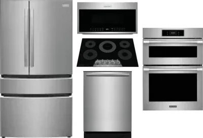 5 Piece Package Includes Refrigerator, Cooktop, Wall Oven, Microwave And Dishwasher