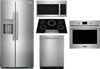 5 Piece Package Includes Refrigerator, Cooktop, Wall Oven, Microwave And Dishwasher