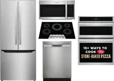 5 Piece Package Includes Refrigerator, Cooktop, Wall Oven, Microwave And Dishwasher