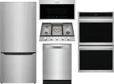 5 Piece Package Includes Refrigerator, Cooktop, Wall Oven, Microwave And Dishwasher