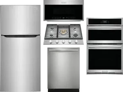 5 Piece Package Includes Refrigerator, Cooktop, Wall Oven, Microwave And Dishwasher