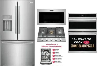 5 Piece Package Includes Refrigerator, Cooktop, Wall Oven, Microwave And Dishwasher