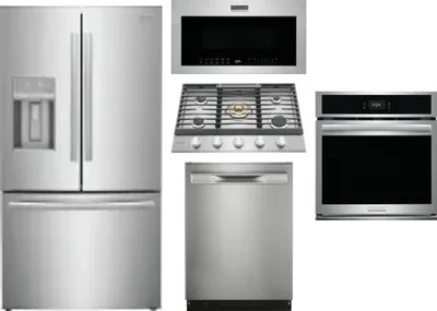 5 Piece Package Includes Refrigerator, Cooktop, Wall Oven, Microwave And Dishwasher