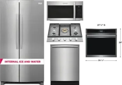 5 Piece Package Includes Refrigerator, Cooktop, Wall Oven, Microwave And Dishwasher