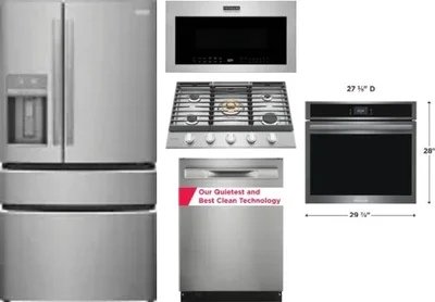 5 Piece Package Includes Refrigerator, Cooktop, Wall Oven, Microwave And Dishwasher