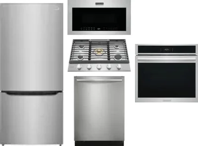5 Piece Package Includes Refrigerator, Cooktop, Wall Oven, Microwave And Dishwasher