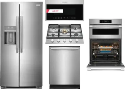 5 Piece Package Includes Refrigerator, Cooktop, Wall Oven, Microwave And Dishwasher