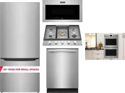 5 Piece Package Includes Refrigerator, Cooktop, Wall Oven, Microwave And Dishwasher