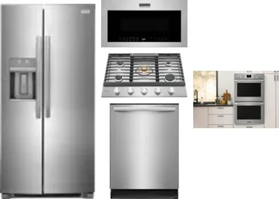 5 Piece Package Includes Refrigerator, Cooktop, Wall Oven, Microwave And Dishwasher