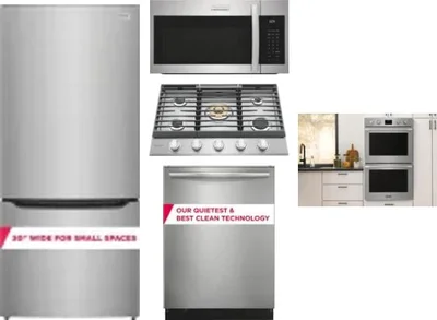 5 Piece Package Includes Refrigerator, Cooktop, Wall Oven, Microwave And Dishwasher