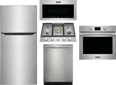5 Piece Package Includes Refrigerator, Cooktop, Wall Oven, Microwave And Dishwasher