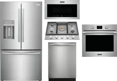 5 Piece Package Includes Refrigerator, Cooktop, Wall Oven, Microwave And Dishwasher