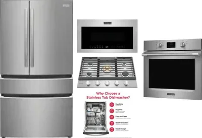 5 Piece Package Includes Refrigerator, Cooktop, Wall Oven, Microwave And Dishwasher